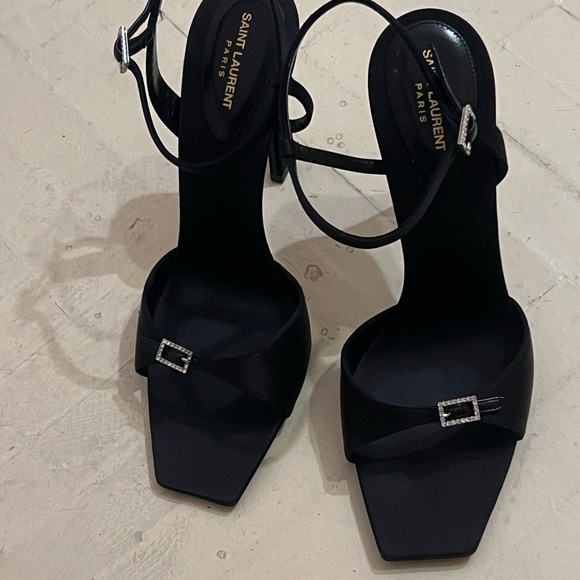 Saint Laurent Black Heeled Sandals - Picture 1 of 3